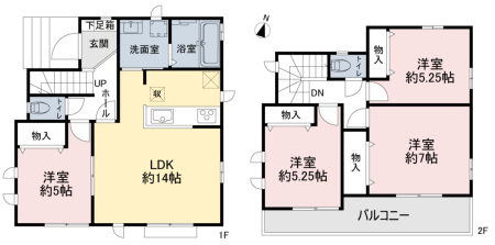 間取り図 建物プラン間取り１－P号棟
